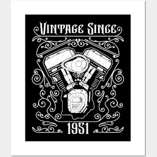 Vintage Since 1951 Motorcycle Birthday Posters and Art